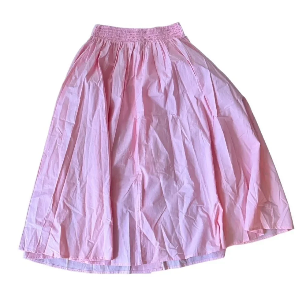 HERMOZA Nichol Skirt Sea Pink Medium Cotton in Poplin NWT